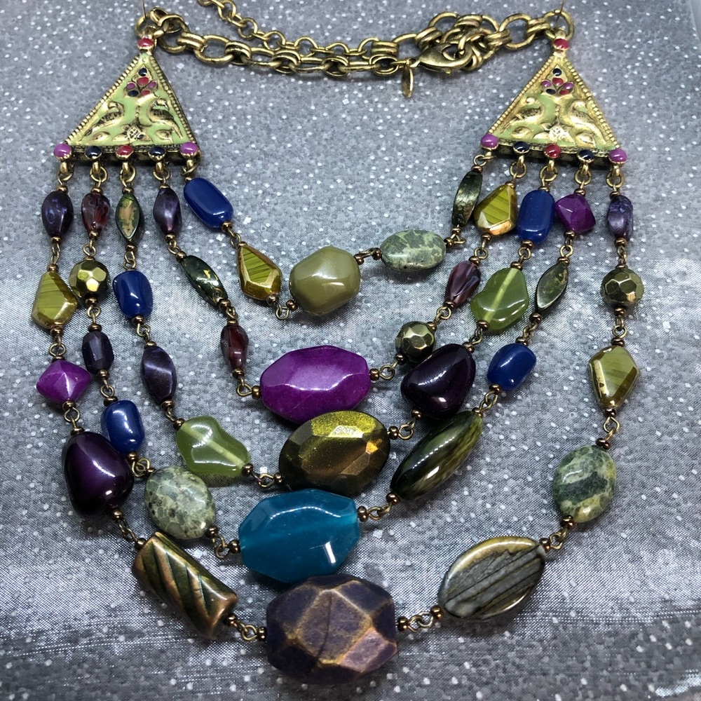 Striking Large Glass Beaded Chico’s Necklace